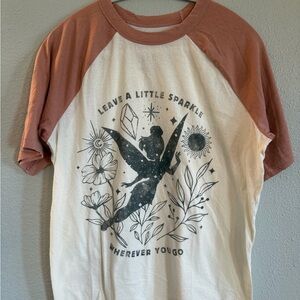 Authentic Disney Raglan Tee with Fairy Graphic - Cream & Rust